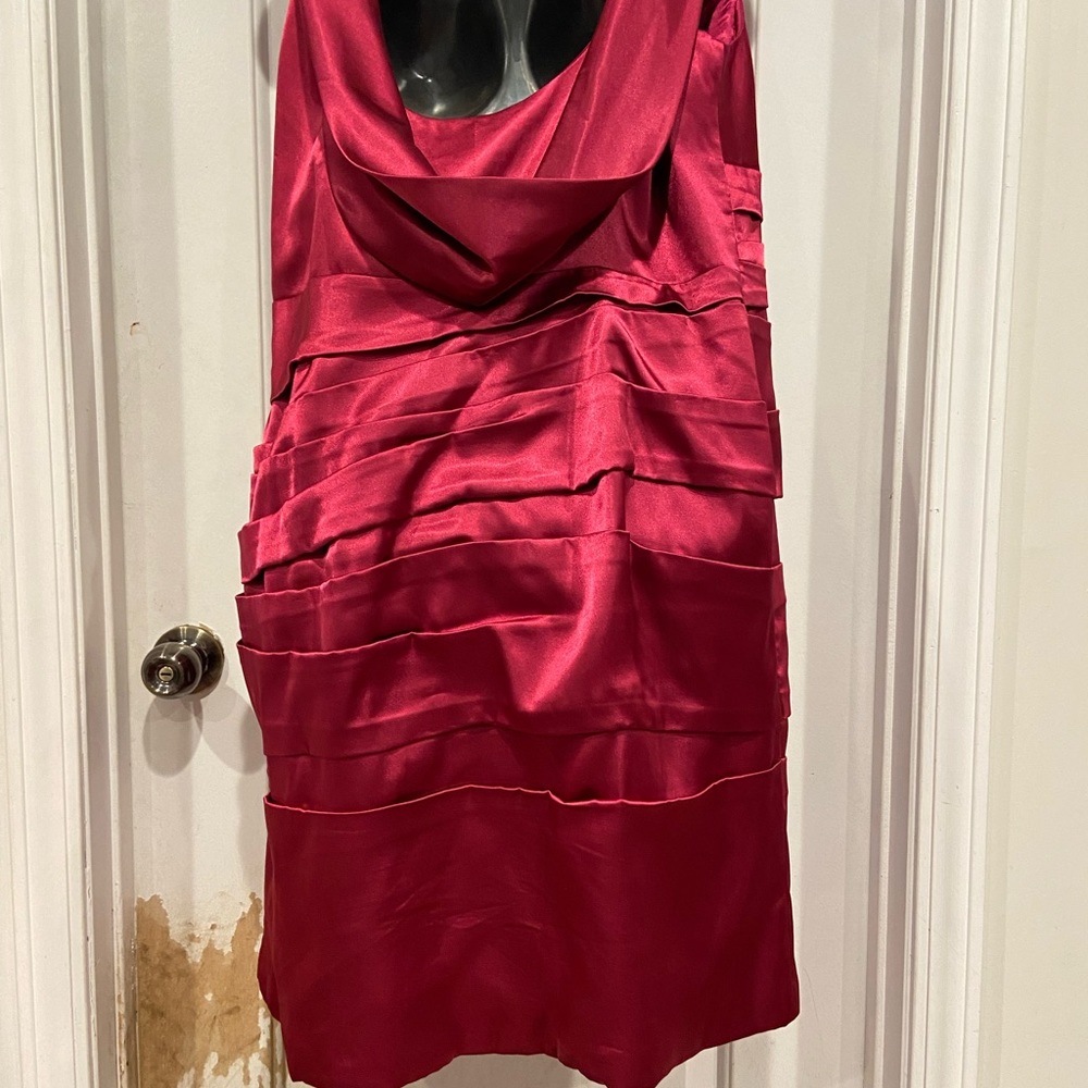 Js Collections Rich Satin Pink Draped Cocktail Pr… - image 7